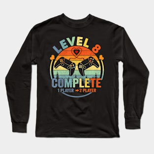 Gamer 8th Wedding Anniversary Level 8 Complete Anniversary Long Sleeve T-Shirt